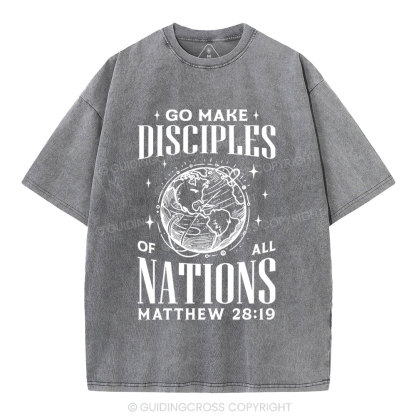 Go Make Disciples Christian Washed T-Shirt