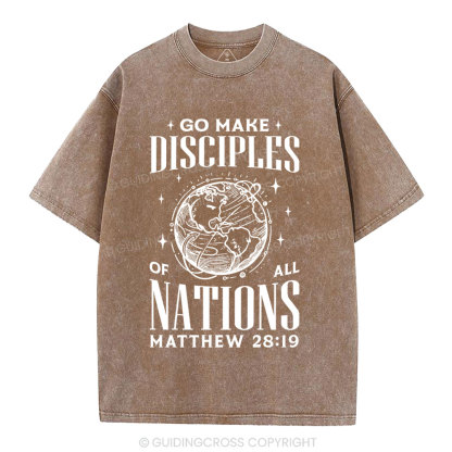 Go Make Disciples Christian Washed T-Shirt