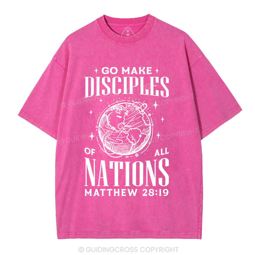 Go Make Disciples Christian Washed T-Shirt