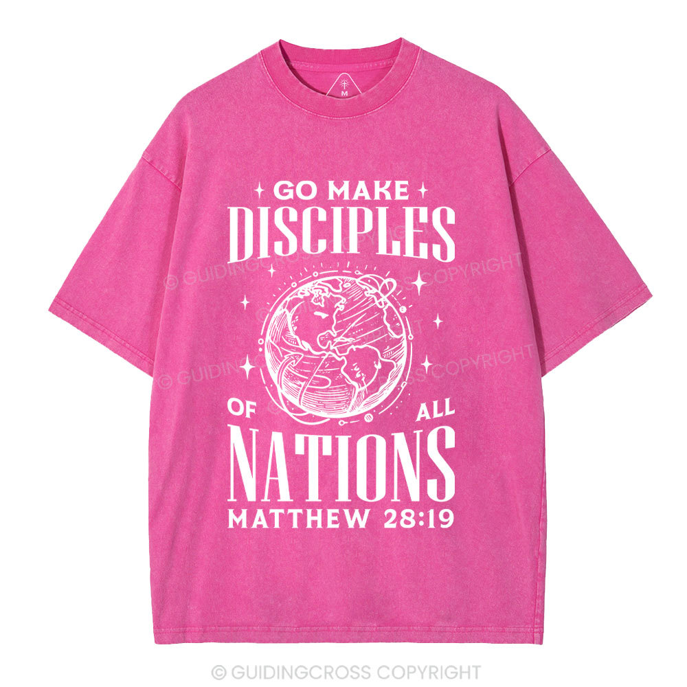 Go Make Disciples Christian Washed T-Shirt