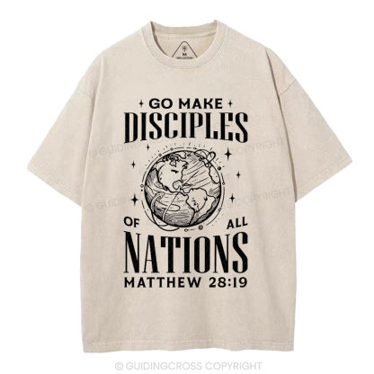 Go Make Disciples Christian Washed T-Shirt