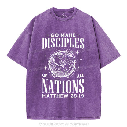 Go Make Disciples Christian Washed T-Shirt