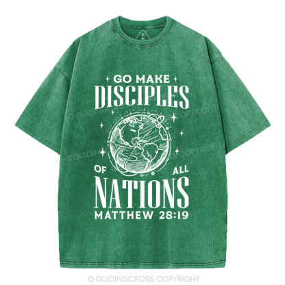 Go Make Disciples Christian Washed T-Shirt