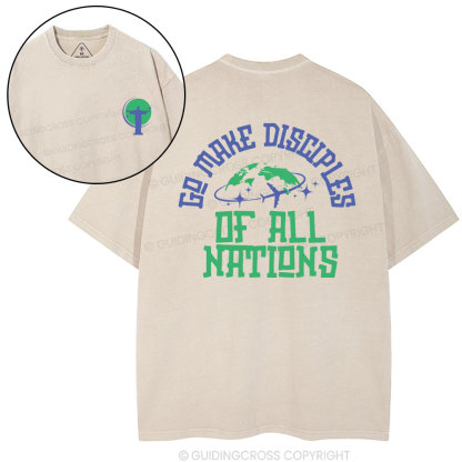 Go Make Disciples Christian Washed T-Shirt
