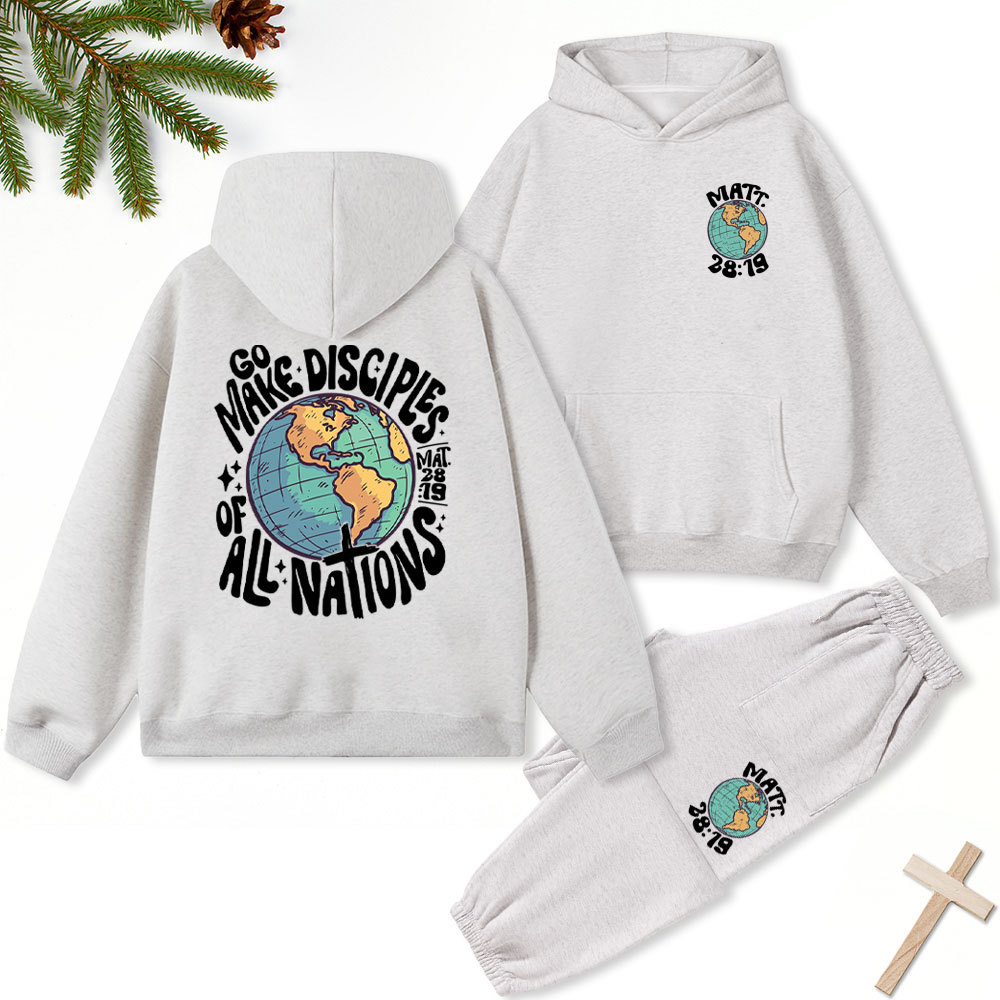 Go Make Disciples Of All Nations Christian Fleece Hoodie Set