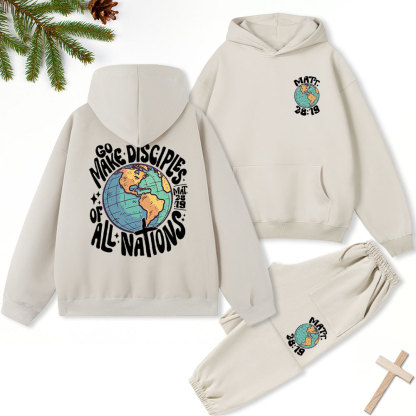 Go Make Disciples Of All Nations Christian Fleece Hoodie Set