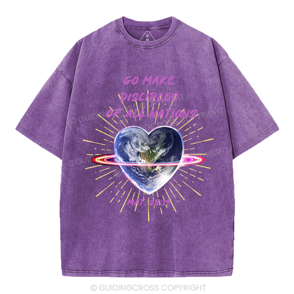 Go Make Disciplines Of All Nations Christian Washed T-Shirt