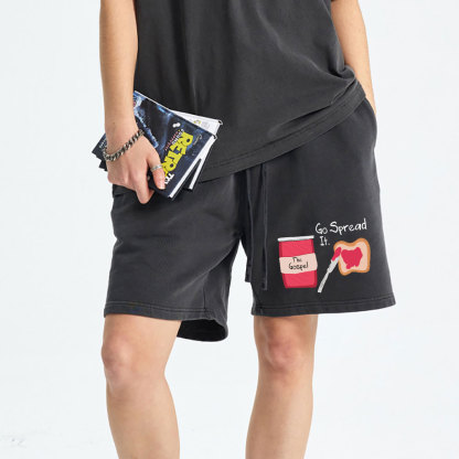 Go Spread It Christian Washed Shorts