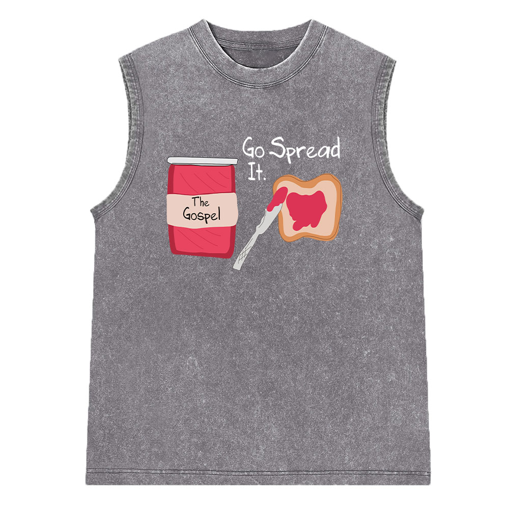 Go Spread It Christian Washed Sleeveless Tee