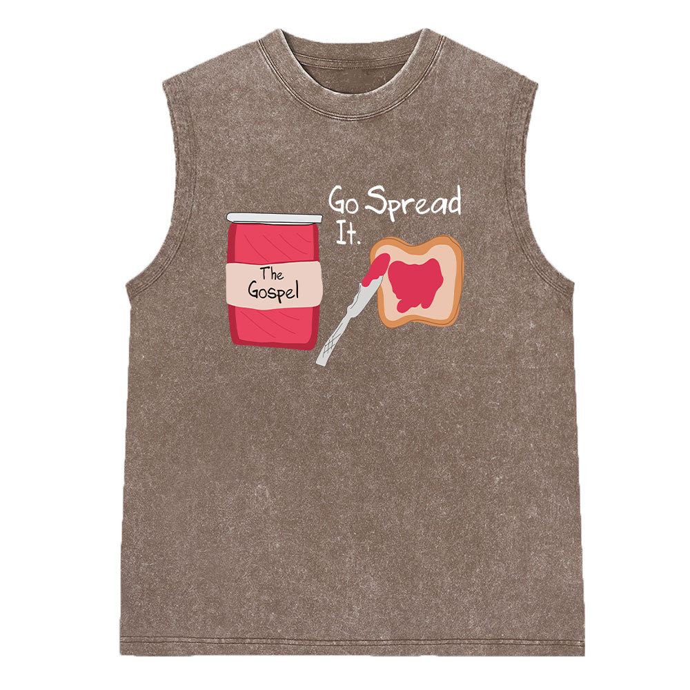 Go Spread It Christian Washed Sleeveless Tee
