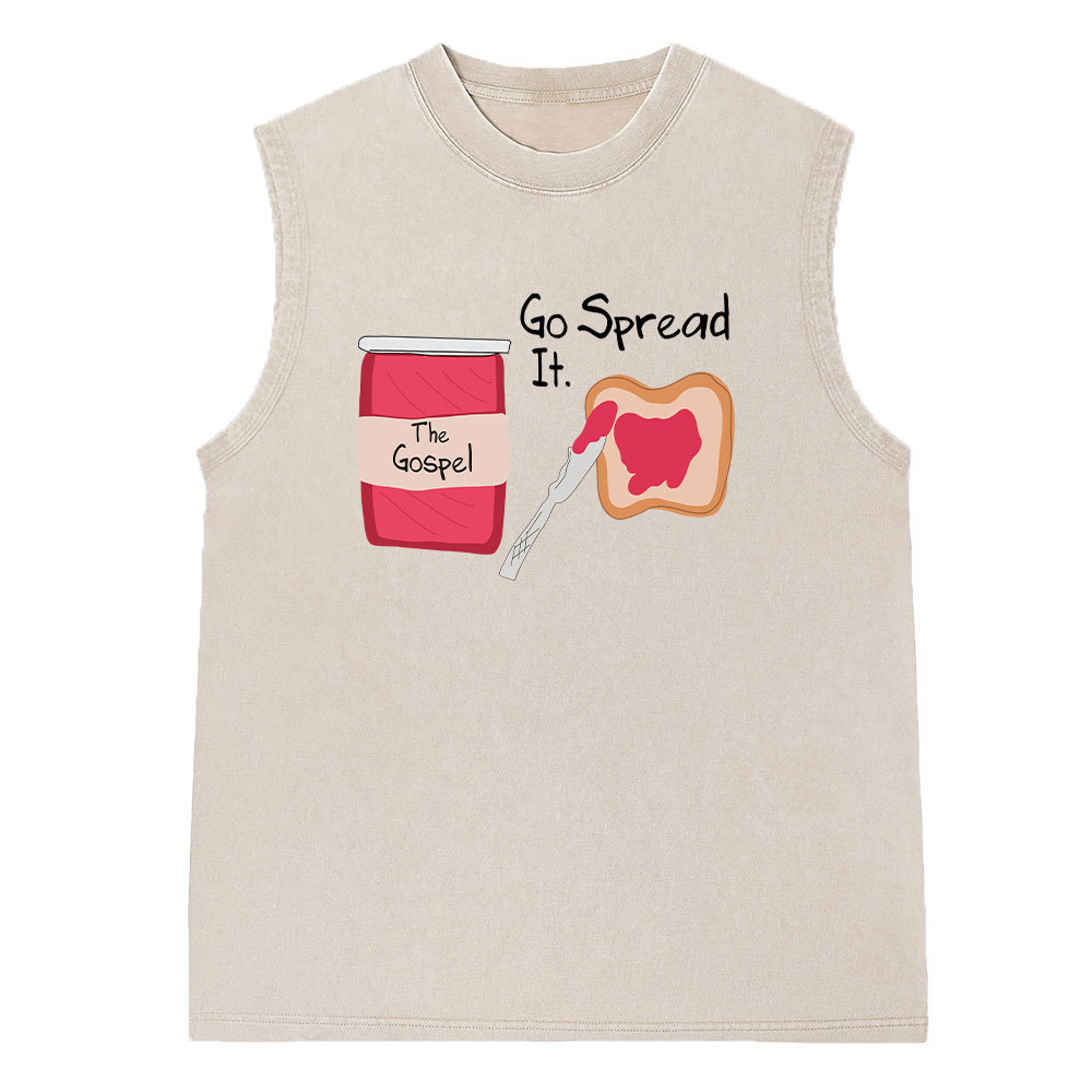 Go Spread It Christian Washed Sleeveless Tee