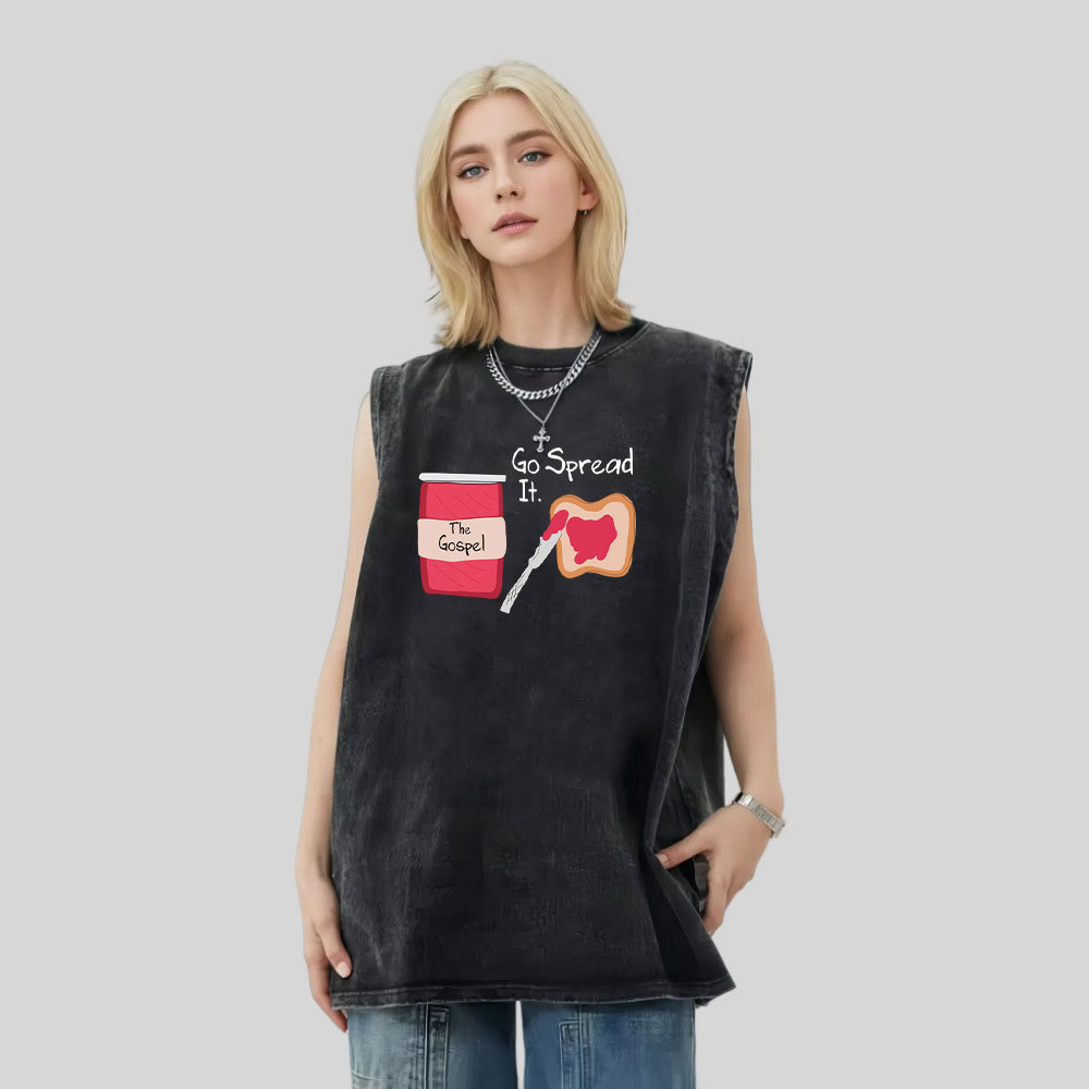 Go Spread It Christian Washed Sleeveless Tee