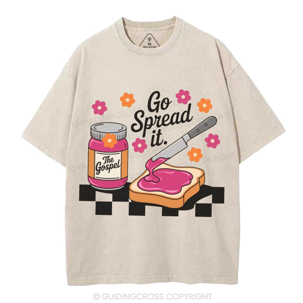 Go Spread It Gospel Christian Washed T-Shirt