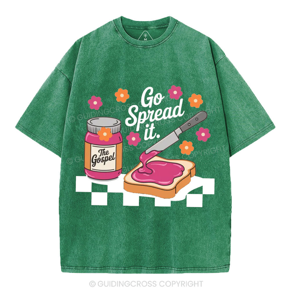 Go Spread It Gospel Christian Washed T-Shirt