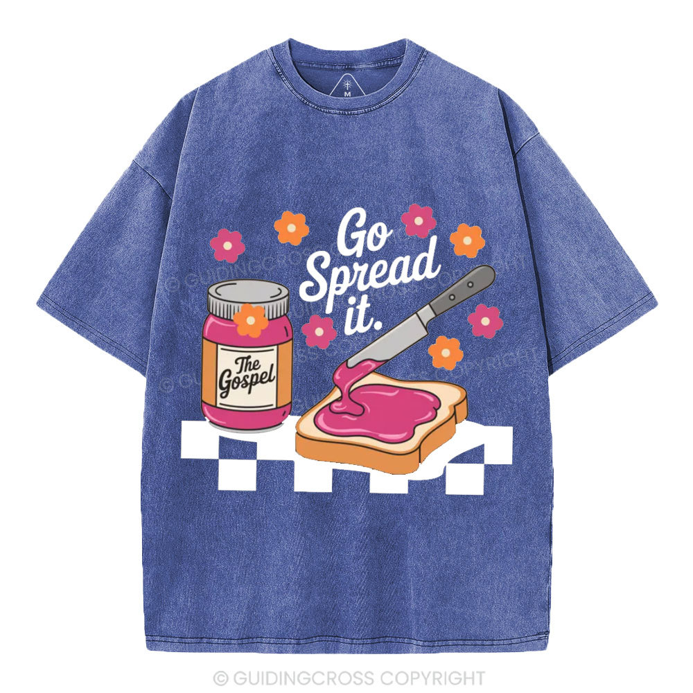 Go Spread It Gospel Christian Washed T-Shirt