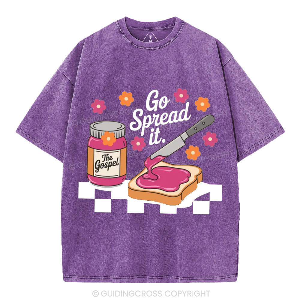 Go Spread It Gospel Christian Washed T-Shirt