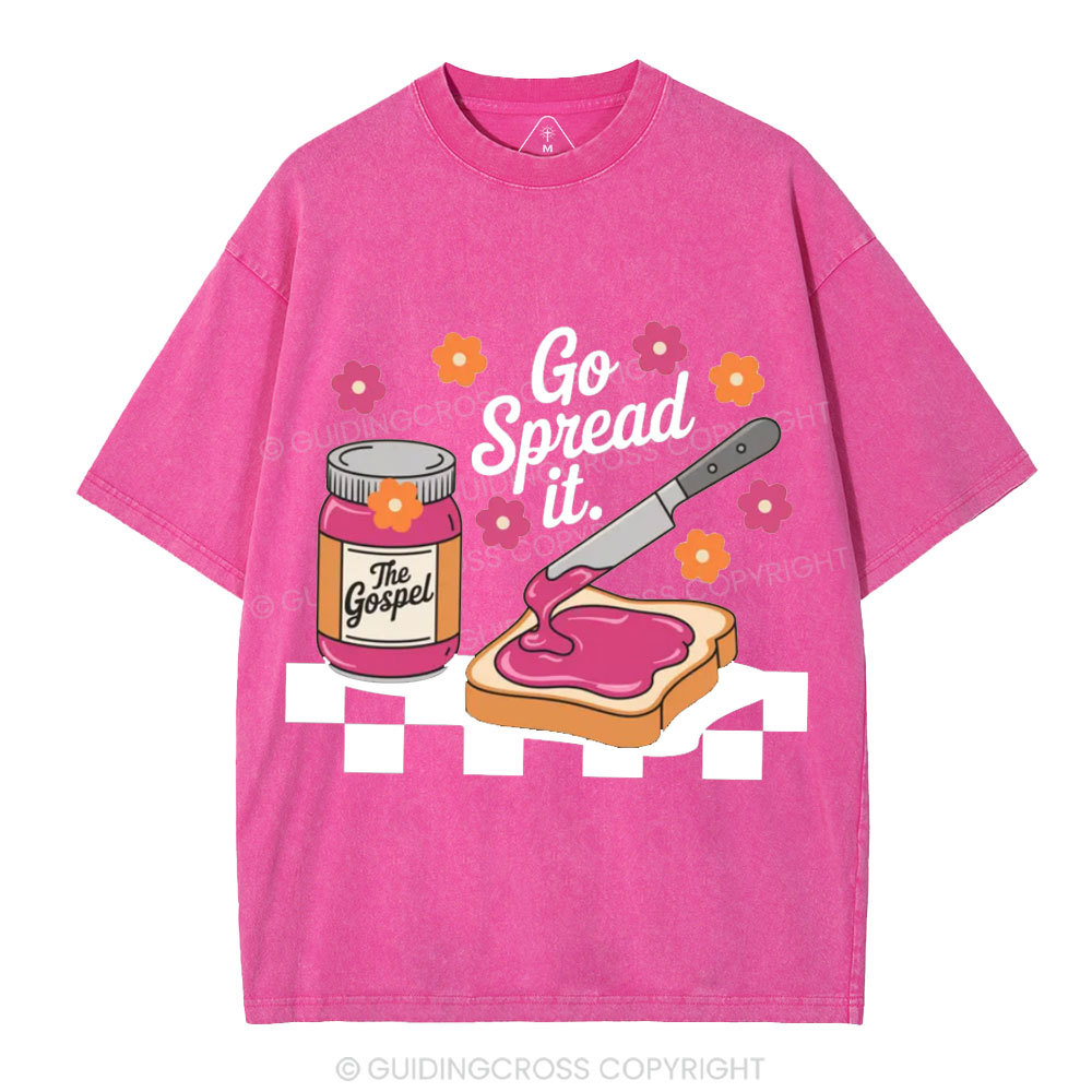 Go Spread It Gospel Christian Washed T-Shirt