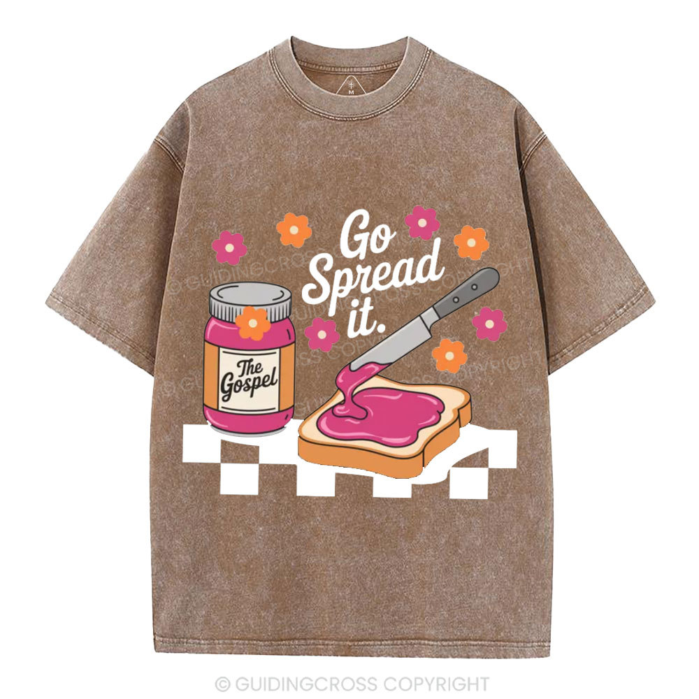 Go Spread It Gospel Christian Washed T-Shirt