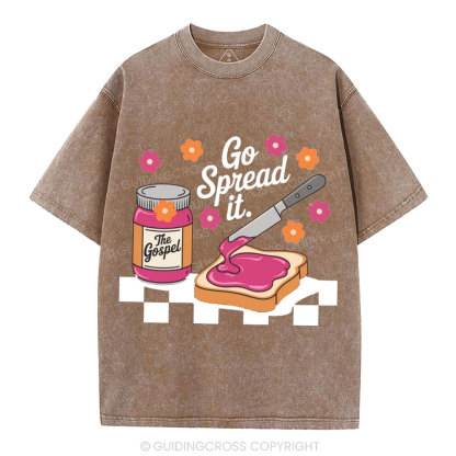 Go Spread It Gospel Christian Washed T-Shirt