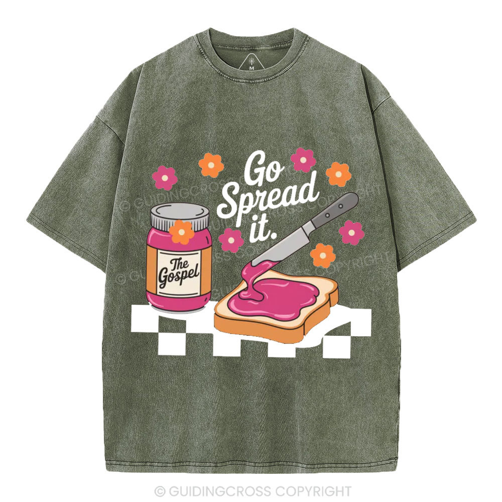 Go Spread It Gospel Christian Washed T-Shirt
