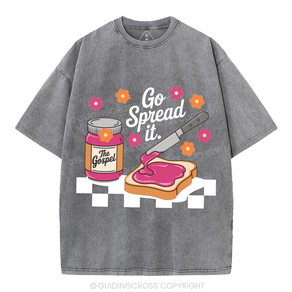 Go Spread It Gospel Christian Washed T-Shirt