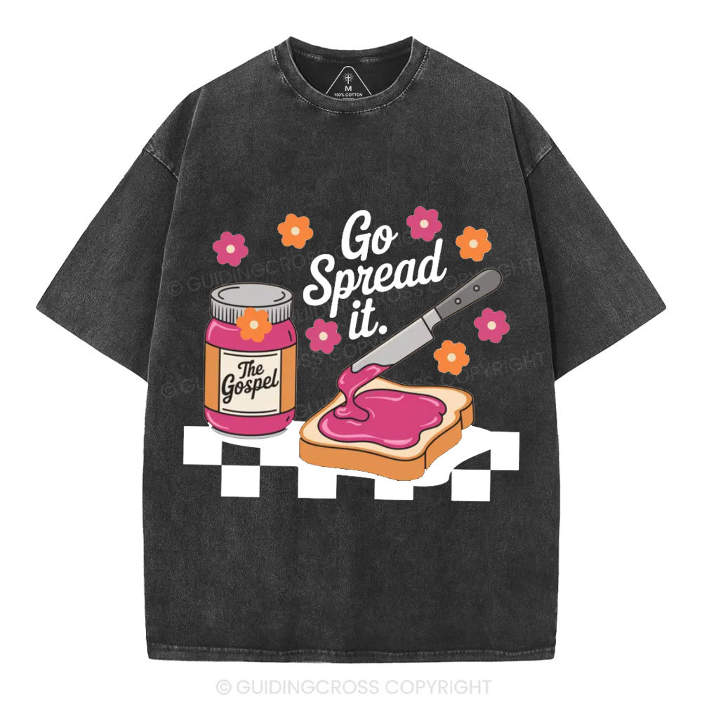 Go Spread It Gospel Christian Washed T-Shirt