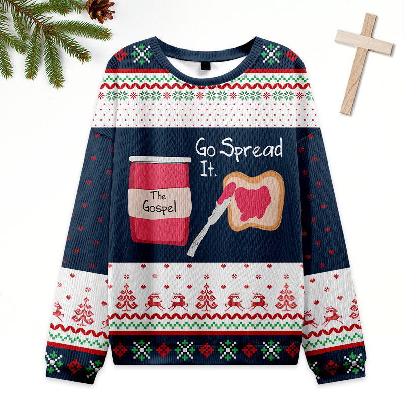 Go Spread It The Gospel  Christian Ugly Christmas Sweatshirt