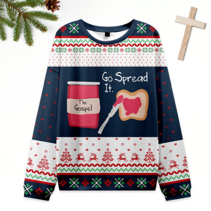 Go Spread It The Gospel  Christian Ugly Christmas Sweatshirt