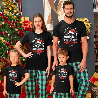 Go Tell It On The Moutain That Jesus Is Christ Born Christmas Family Matching Shirts