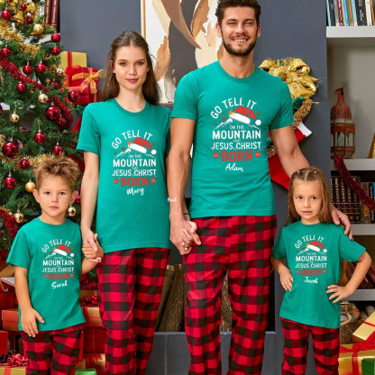 Go Tell It On The Moutain That Jesus Is Christ Born Christmas Family Matching Shirts