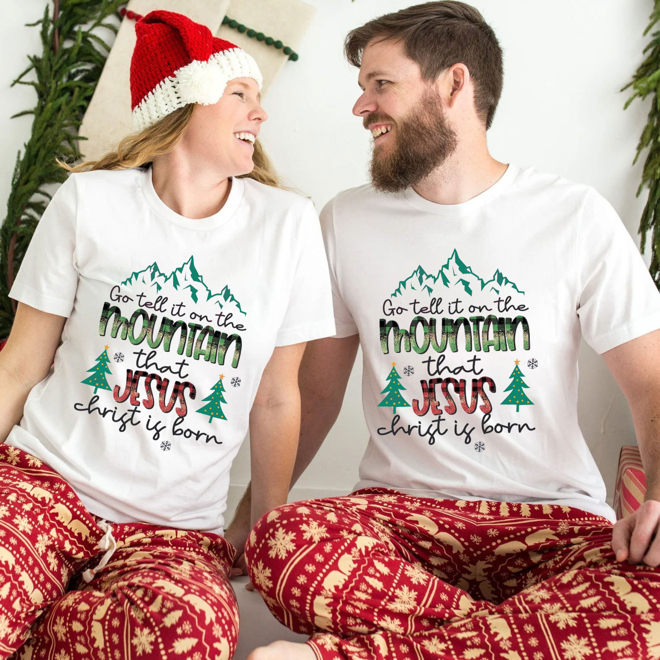 Go Tell The Mountain That Jesus Christ Is Born Christmas T-Shirt