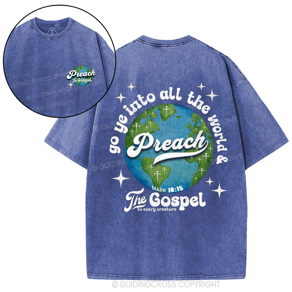 Go Ye Into All The World Christian Washed T-Shirt