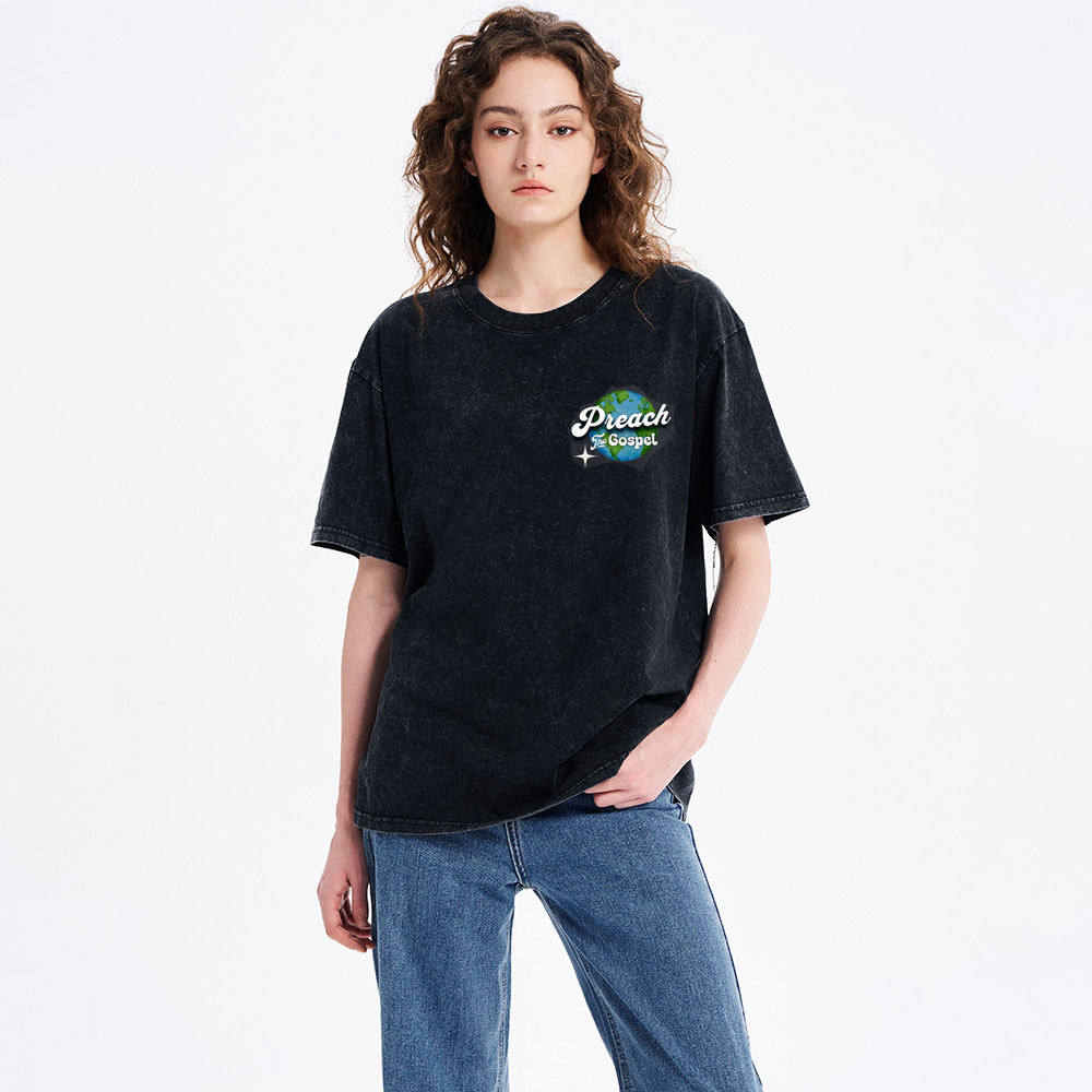 Go Ye Into All The World Christian Washed T-Shirt