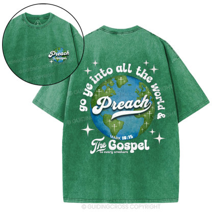 Go Ye Into All The World Christian Washed T-Shirt