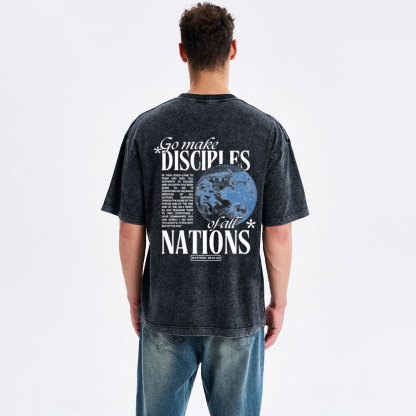Go make Disciples Christian Washed T-Shirt