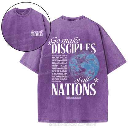 Go make Disciples Christian Washed T-Shirt