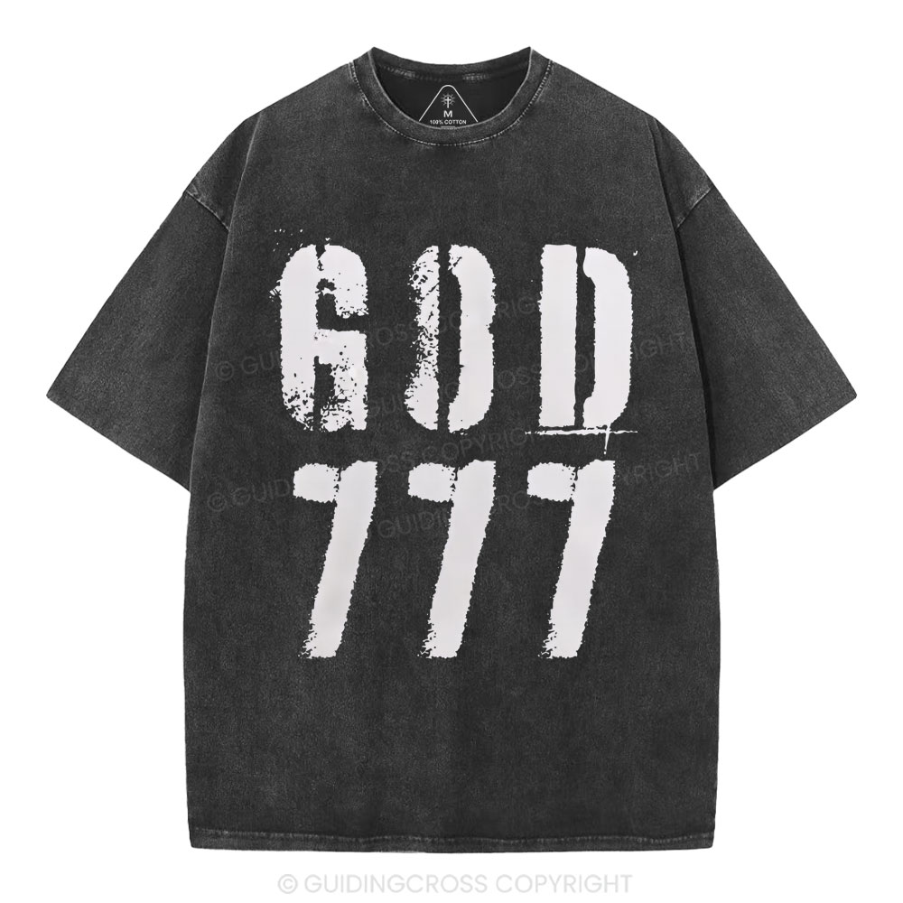 God 777 Christian Washed T-Shirt
