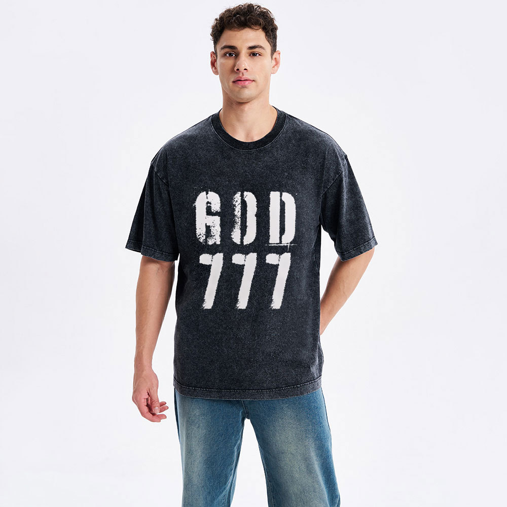 God 777 Christian Washed T-Shirt