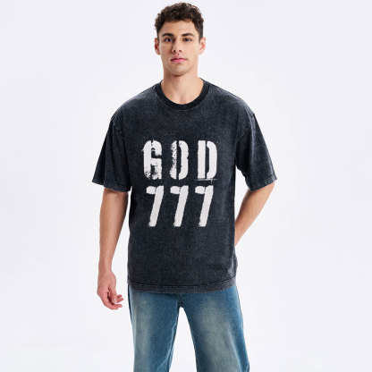 God 777 Christian Washed T-Shirt
