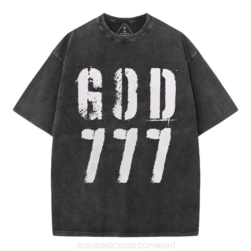 God 777 Christian Washed T-Shirt