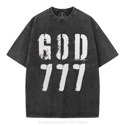 God 777 Christian Washed T-Shirt