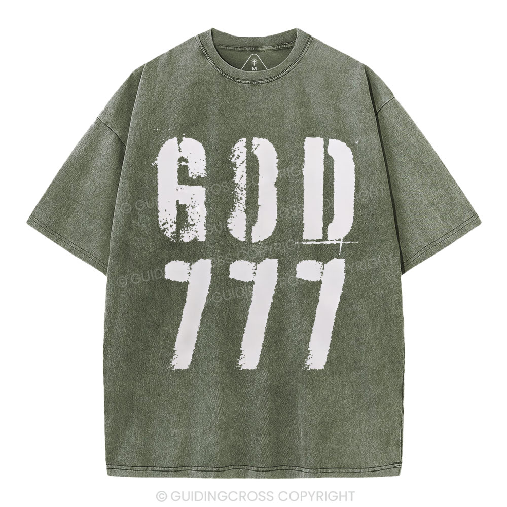 God 777 Christian Washed T-Shirt
