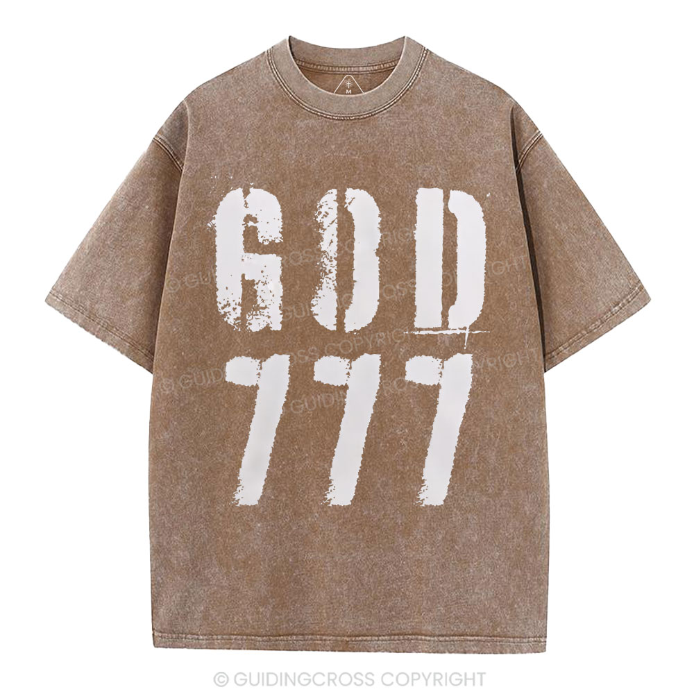God 777 Christian Washed T-Shirt