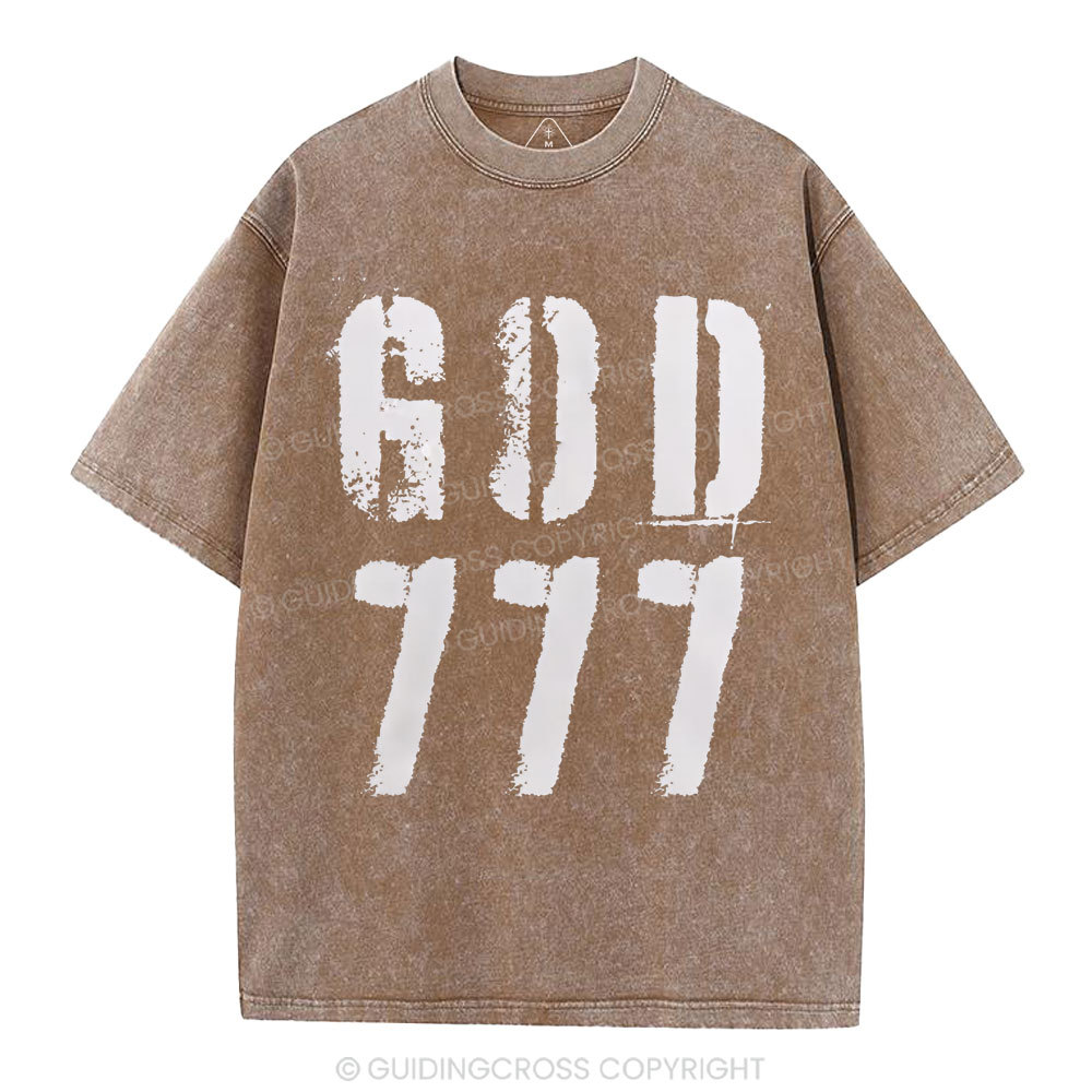 God 777 Christian Washed T-Shirt