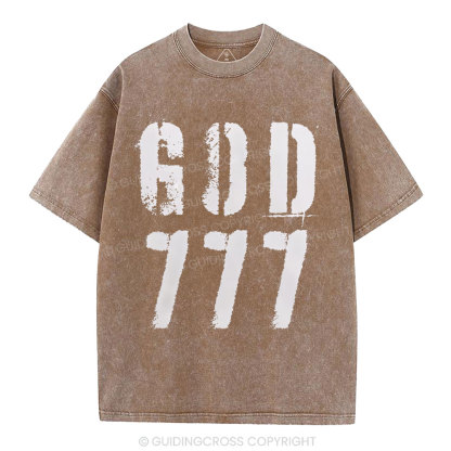 God 777 Christian Washed T-Shirt