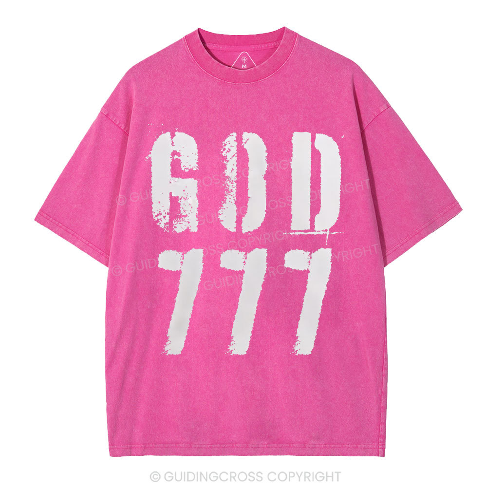God 777 Christian Washed T-Shirt