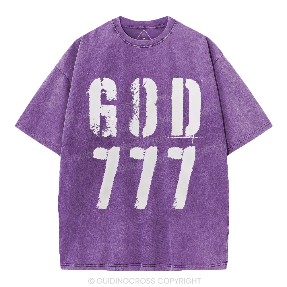 God 777 Christian Washed T-Shirt
