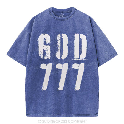 God 777 Christian Washed T-Shirt