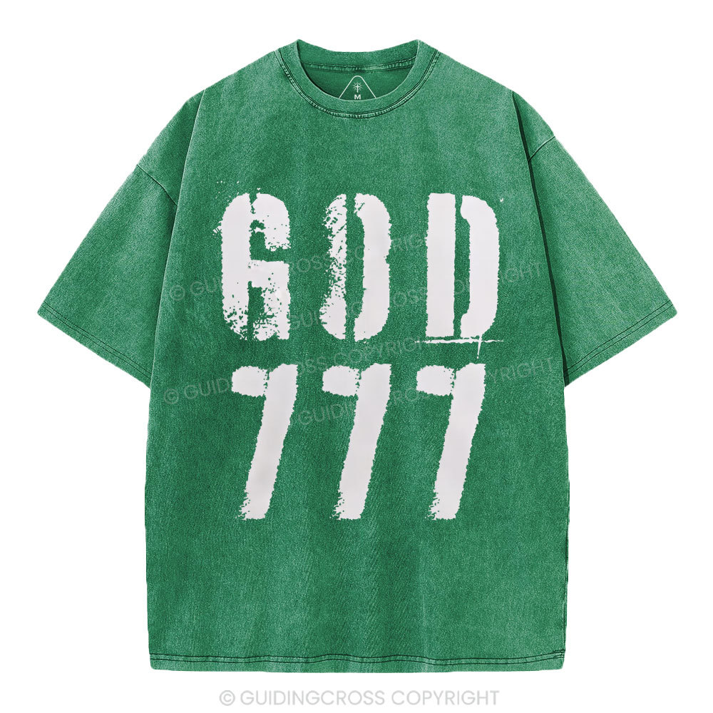 God 777 Christian Washed T-Shirt