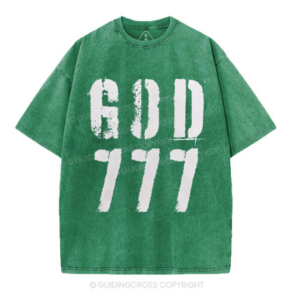 God 777 Christian Washed T-Shirt